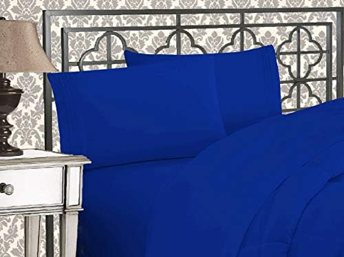 Elegant Comfort 1500 contagem de fios Roupa e desbotamento da qualidade egípcia de qualidade egípcia Ultra luxuosa de duas peças de peças, tamanho padrão, azul royal