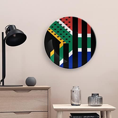 Placas decorativas de bandeira afro -americana Placas de cerâmica decoração de parede com estação de exibição para ornamento