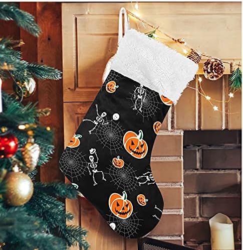 Meias de natal alaza halloween zumbking clássico clássico personalizado decorações de meia para férias em família