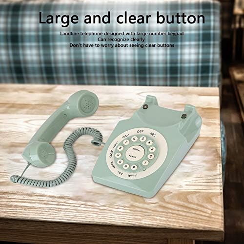 Telefone com fio, estilo retrô vintage antigo europeu vintag lineflel linear linear verde de alta definição Call Large Clear Button