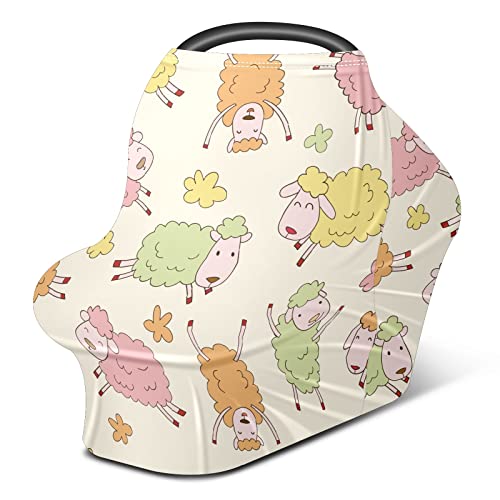 Capas de assento de carro para bebês Cutear verde amarelo rosa rosa pequeno Cobertura de enfermagem Patterning Cover de carrinho de