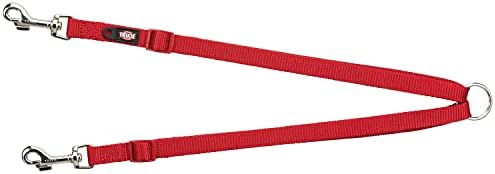 Trixie Premium Dog Lead Coupler, Walk 2 Dogs com 1 chumbo, XS-M: 40-70 cm/15 mm, vermelho