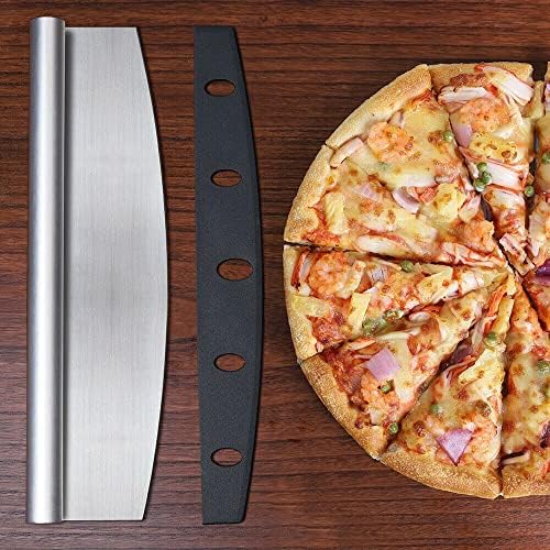 Peel de pizza premium de 3 peças de 12 '', roqueiro de pizza, cortador de pizza, espátula de pizza com alça dobrável