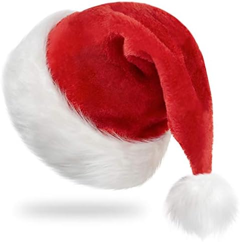 RJVW Imagem do produto Chapéu de Natal, chapéu de Papai Noel, chapéu de férias de natal para adultos, chapéu de Papai Noel