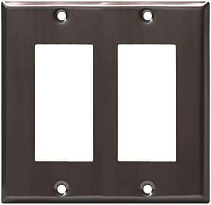 Enerlites Placa de parede de metal decorador duplo, tampa de saída dupla de aço inoxidável, resistente à corrosão, tamanho