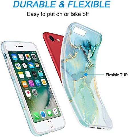 Luolnh iPhone SE 2022 Case/iPhone SE 2020 Case, iPhone 7 8 Caso, design de mármore, choques de choques de choque TPU capa de borracha