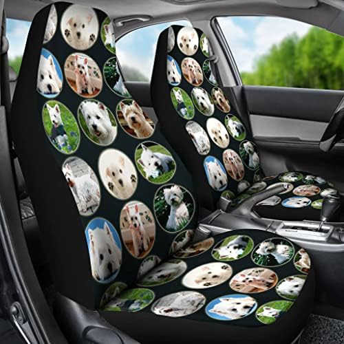 Capas de assento de carro de carro imprimido de padrão de cão de Westie