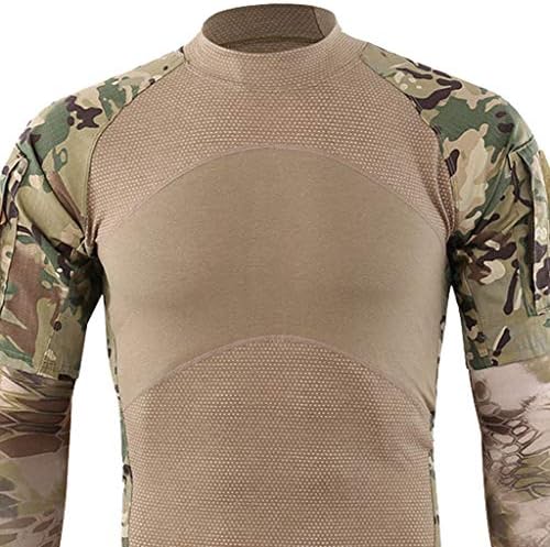 Mensuflage de camuflagem de manga curta com capa de braço blusa de camisa de mangas