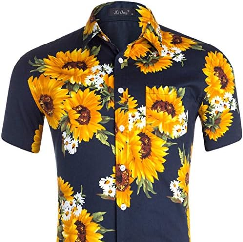 Camisas casuais de vestido casual de verão para homens petiscos de praia de praia de homens