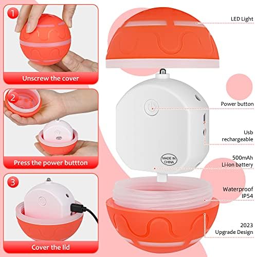 Myratts Interactive Dog/Baby Toy Ball com controle remoto e luzes RGB, bola de rolamento auto-movimentado para cães médios/grandes,