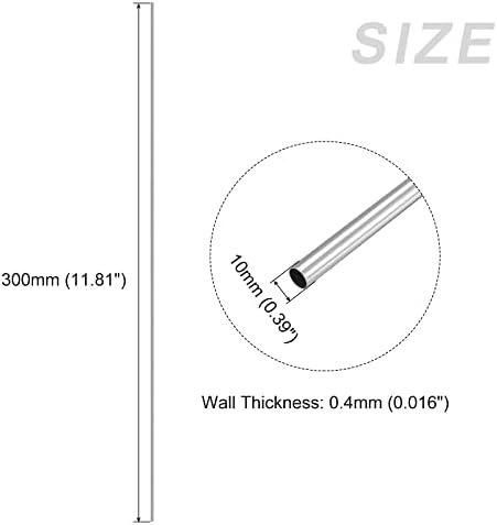 Metallixity 304 Tubo de aço inoxidável 2pcs, tubulação reta - para móveis para casa, máquinas