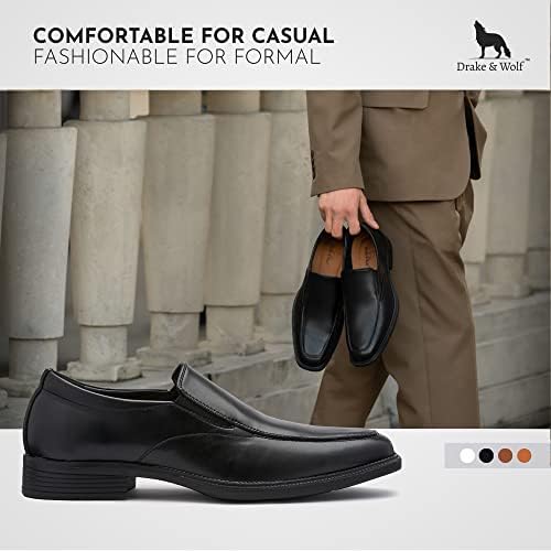 Sapatos de mocassins para homens Drake & Wolf - sapatos masculinos - sapatos de couro de microfibra clássicos para homens sapatos casuais - deslizamento confortável em sapatos para homens - sapatos formais