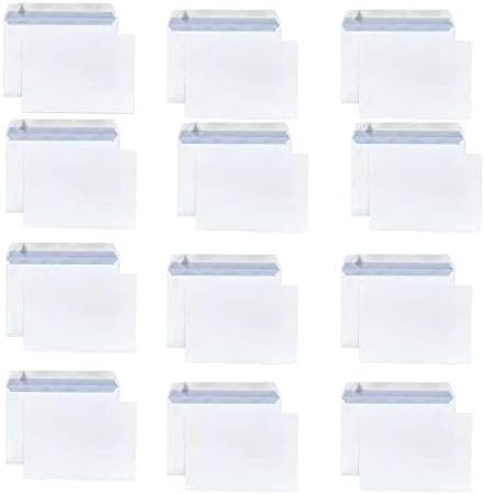 25 envelopes de papel branco 80 g - 16,2 x 22,9 cm