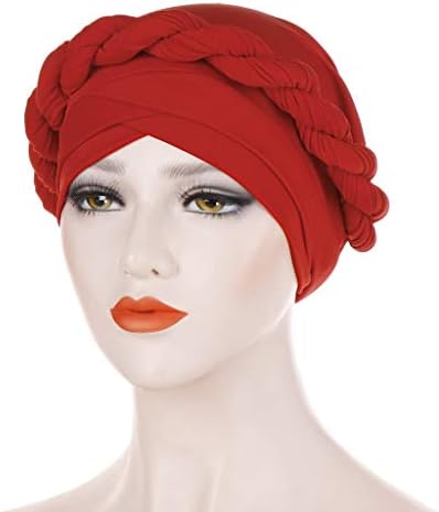 Captas de cabeça africanos para mulheres negras capa de cabelo chapéu feminino Turbano pré-amarrado Twisted Braid Chemo Cancer Cap