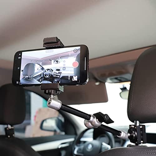 Pelambia de 11 Suporte de montagem de assento de carro pesado ajustável, câmera de ação smartphone smartphone traseira espelho de mesa de pólo de mesa de suporte de suporte do suporte para suporte
