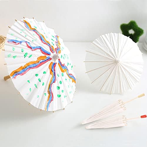Guarda -chuva de papel, guarda -chuva decorativa de papel de cor branca, peças centrais da mesa de casamento para parasol