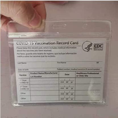 Card Card Card Protetor de 4 x 3 polegadas Registro de imunização CARTAS DE VACINA DE VACINA TAPLO DO TAMPA DE VINIL