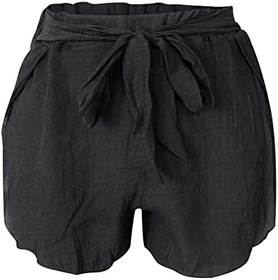 Shorts casuais de verão para mulheres amarra a cintura alta academia shorts de ginástica estampa de listras estampas de estampa confortável com bolsos