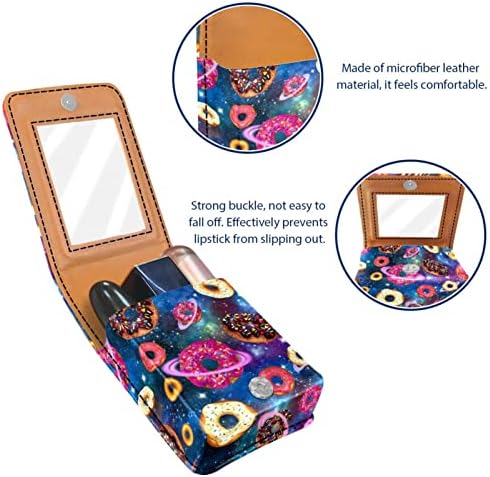 Oryuekan Maquiagem Batom de caixa Mini bolsa de viagem Bolsa de cosméticos, organizador com espelho para uma festa de festas