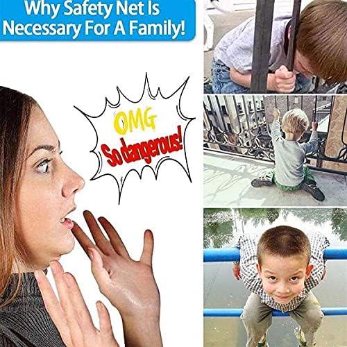 Happlignly Green Nylon Safety Net, rede de corda de escada ao ar livre, crianças escalando rede decorativa, proteção