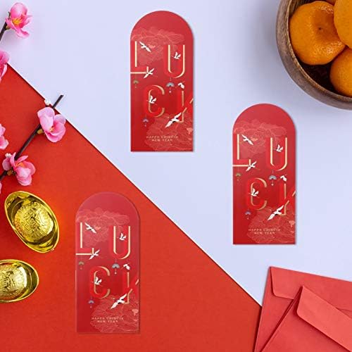 Presentes chineses 10pcs 2021 envelopes vermelhos chineses chineses pacotes vermelhos chineses 2021 Envelopes de ano novo Presentes de zodíaco vermelho de ano novo