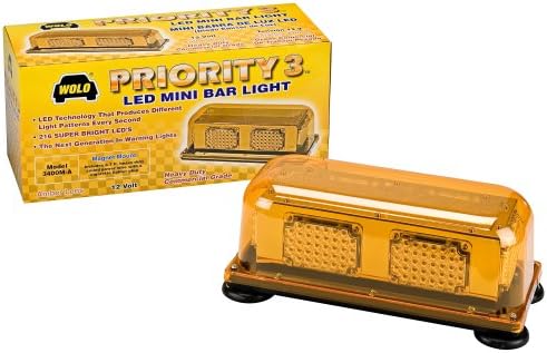 WOLO Priority 3 LED de aviso de emergência Mini Light Bar - Lente Amber, Montagem Permanente