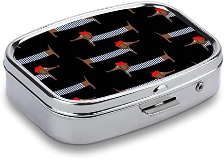 Caixa de comprimidos Dachshund Case de comprimido de comprimido de comprimido de comprimido portátil portátil Pillbox