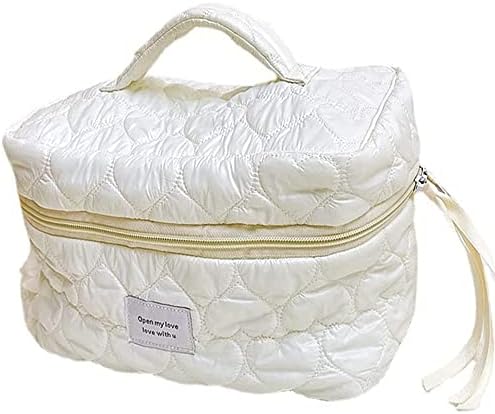 Bolsa de maquiagem de algodão Kawaii grande bolsa cosmética Bolsa de maquiagem acolchoada Bolsa de coquette Coquette Bolsa