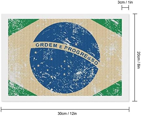 Kits de pintura de diamante de bandeira retro Brasil kits 5D DIY DRILHA FILIONAL DE RETRAS DE RETRAS DE ARTES DE WALL PARA adultos 8 x12