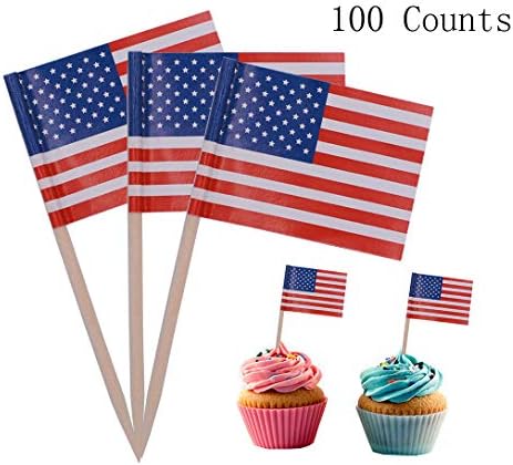 Ucity 100 pacote 4 de julho American Flag cupcake escolhe American Flag Food