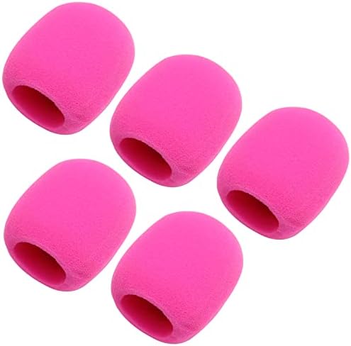 FILECT 5PCS Tampa de espuma de espuma Tampa de espuma de microfone Microfone Microfone Proteção do pára -brisa Micro Foam filtro rosa