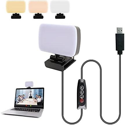 Luz de vídeo com 120 contas de lâmpada para videoconferência para o escritório LED Light Light Ajustável para trabalho remoto portátil para aprender para maquiagem