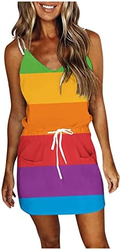 Roupa Fragarn Beach for Women, Moda Casual Feminina V Vestido de Esnuta de cintura alta na cintura alta