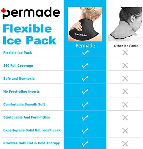 Pacote de gelo do pescoço, compressa reutilizável da mochila fria, embrulho de terapia quente e fria flexível para lesões por