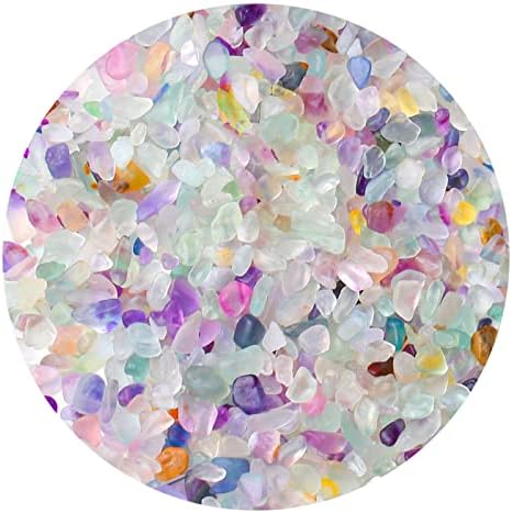 Zhiyuxi fluorite chips de cristal tanque de peixe vaso de cascalho pedras de enchimento de cristais triturados cristais de cura polida de pedra gemos