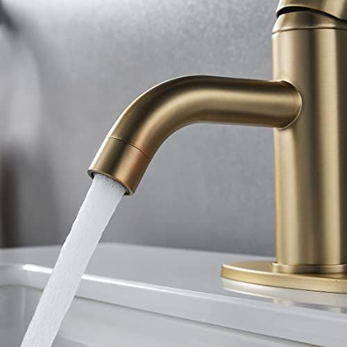 Torneira de banheiro dourado de Ruizhi escovou Handeld, torneira de vaidade moderna Torneira One Hole Banheiro Faucet Comercial