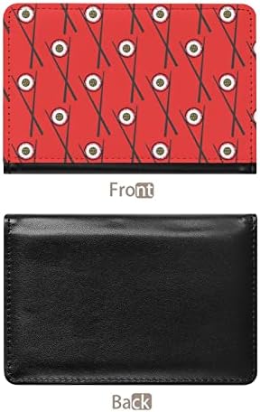 Sushi e pauzinhos padrão de passaporte estampado capa de carteira com slot de cartão PU Couro Documentos de viagem Protetor de organizador