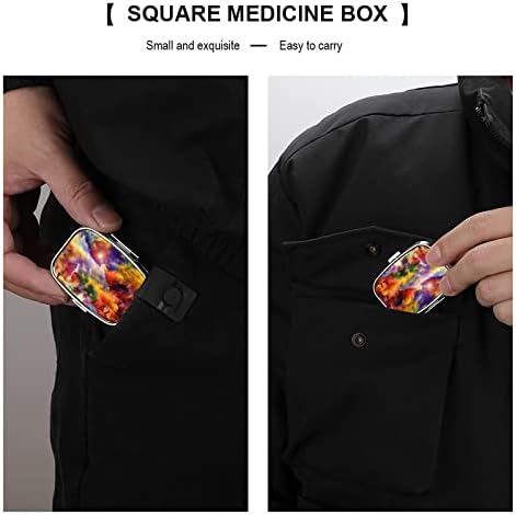 Caixa de comprimidos Galaxy Universo em forma de quadrado Caixa de comprimido de comprimido portátil Pillbox Vitamina Organizador