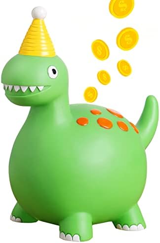 Dinosaur Piggy Bank, Briuhap Plástico Banco de moedas à prova de quebra, ótimos presentes para aniversário, Natal,