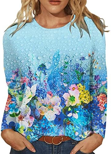 Trajes de Halloween para mulheres: moletons femininos Tops casuais blocos coloridos Crewneck Sweater de manga longa camisetas de túnica