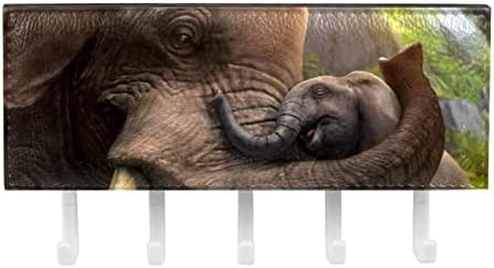 Ganchos de parede de Guerotkr, ganchos pendurados, ganchos pegajosos para pendurar, padrão de paisagem de elefante
