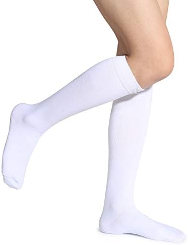 Leotruny 3 pares de algodão feminino de joelho high meias
