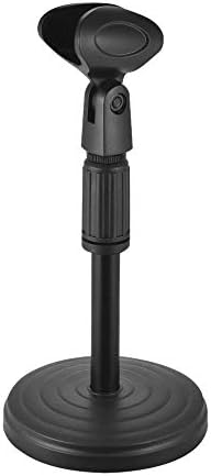 ZPLJ Stands portátil Microfone fixo portátil Microfone de microfones de microfone com clipe de 205 mm altura para reuniões palestras