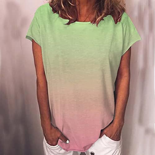 Camiseta de pescoço dividido feminino de verão top top casual redond round lole rolled mangas curtas sólidas curtas