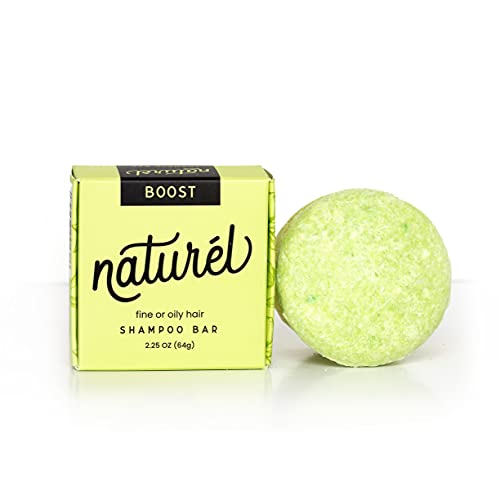Naturél Naturel Boost Volumizing Shampoo Bar para cabelos finos ou oleosos, barra de shampoo volumizante, vegan, zero resíduos, feitos nos EUA