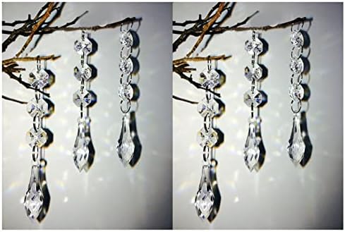 30pcs style3 acrílico contas de cristal guirlanda lustre ornamentos pendurados para casamento, festa, peça central de manzanita, árvore de natal