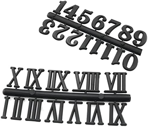 Kit de números de números de relógio hscgin 2set Número árabe preto e números romanos números de relógio digital DIY para design de
