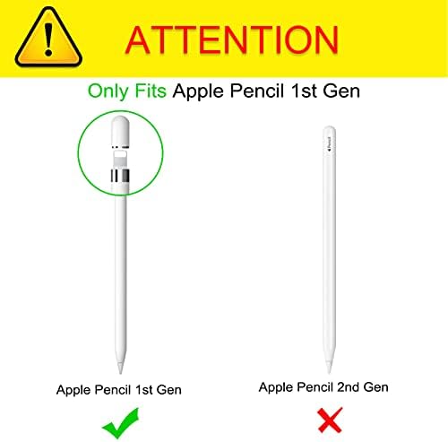 Finie 3 peças Pacote de silicone compatível com Apple Pencil 1st Generation, acessórios protetores de proteção de tampa elástica macia