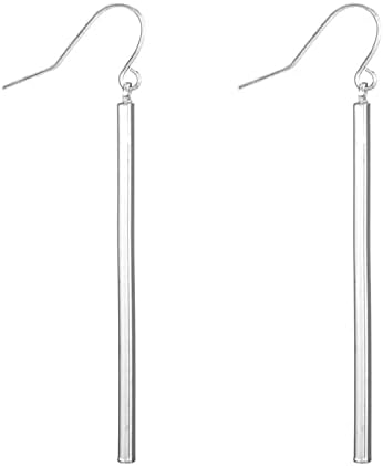 Brincos verticais de barra de barra para mulheres meninas minimalistas gomggsale feminino brincos de bronzeamento simples
