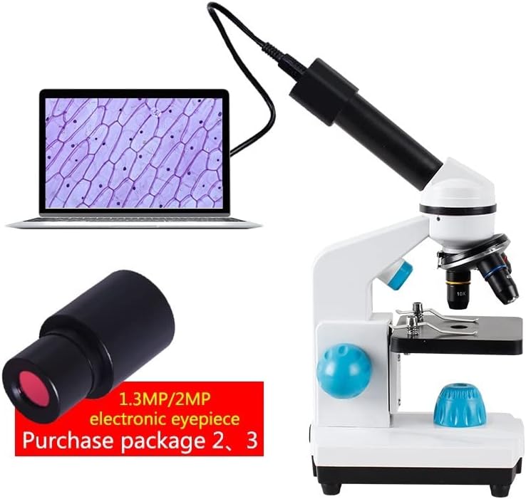 Microscópio de laboratório Equipamento 2000x Microscópio biológico, 13 PCS Acessórios + acessórios eletrônicos de microscópio